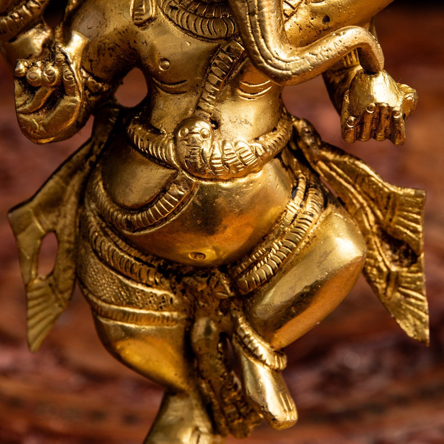 ブラス製 ダンシングガネーシャ 19cm / ガネーシュ 神様像 ブラス像