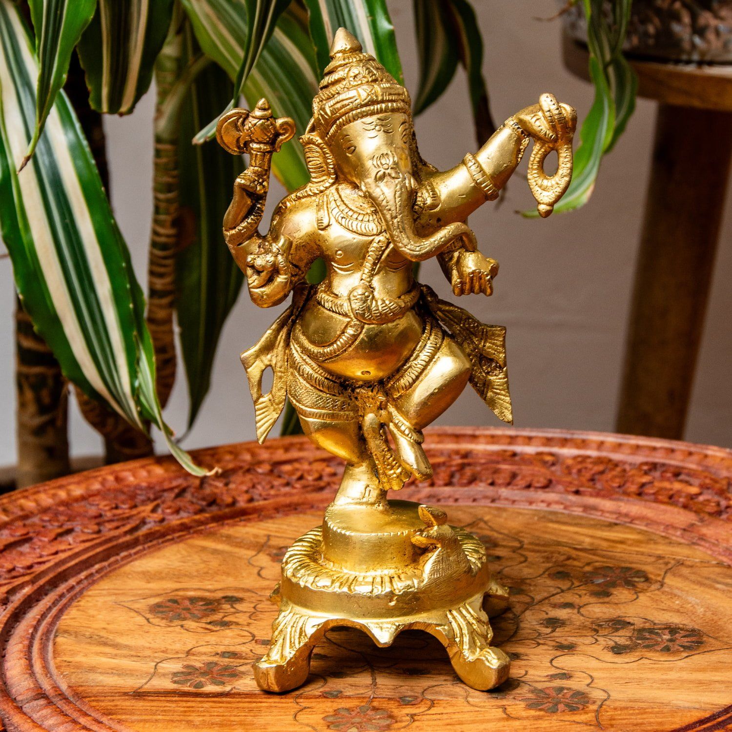 ブラス製 ダンシングガネーシャ 19cm / ガネーシュ 神様像 ブラス像