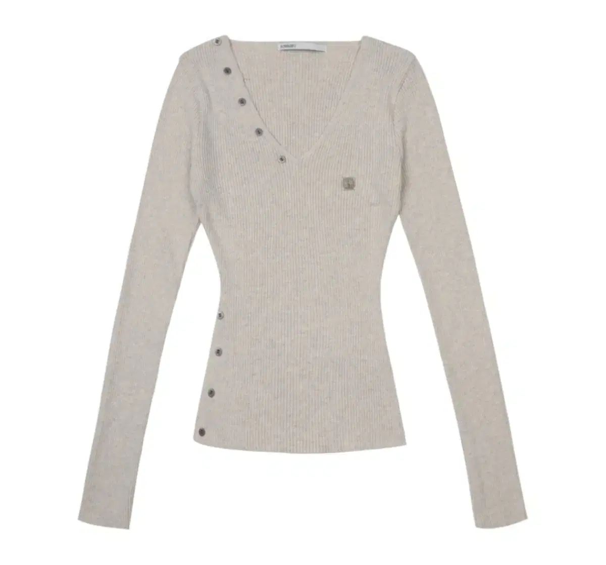 BOHEMSEO ボヘミアンソウル ボタン Vネック スリット ニット オートミール