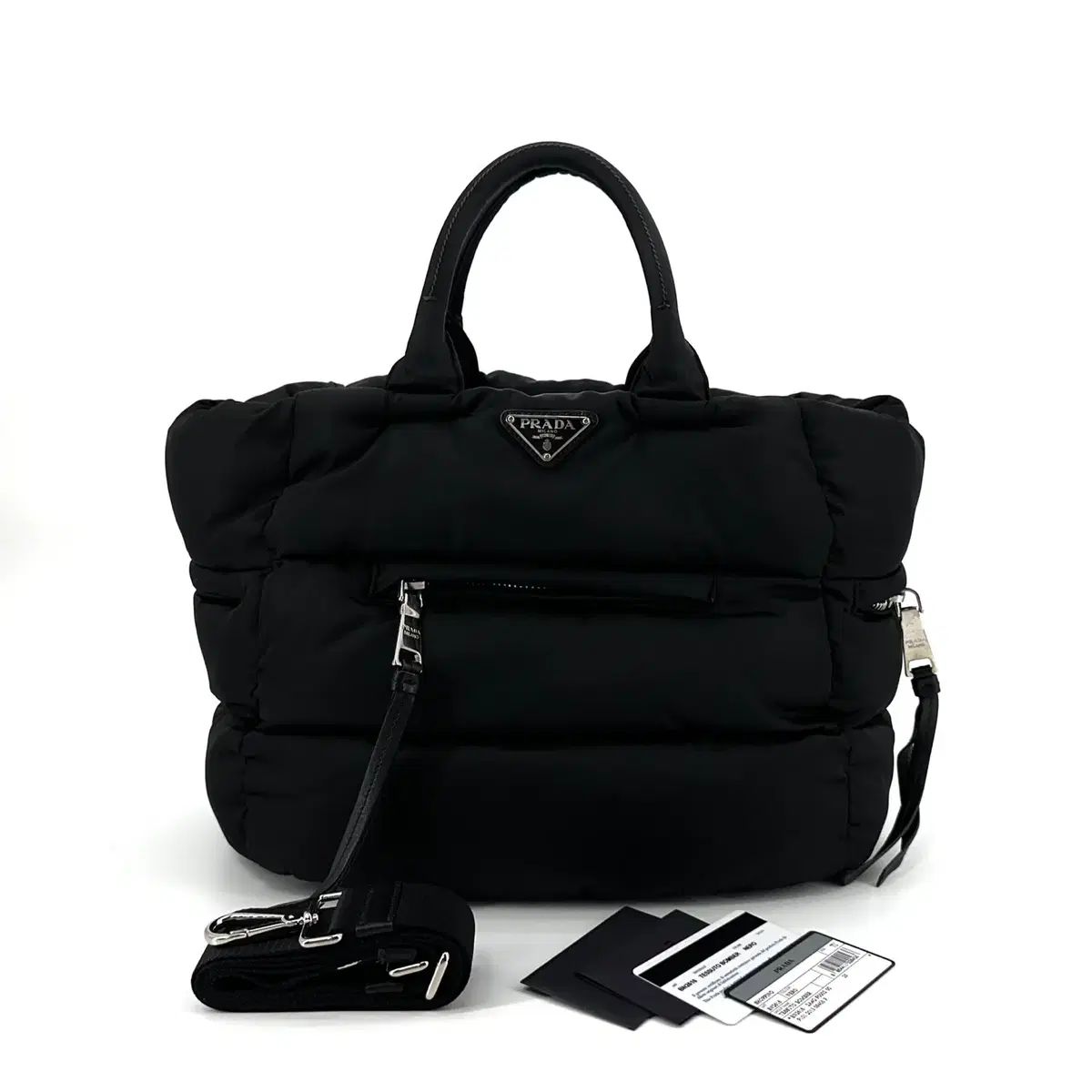 PRADA プラダ 三角ロゴ パデッド トートバッグ ショルダーバッグ