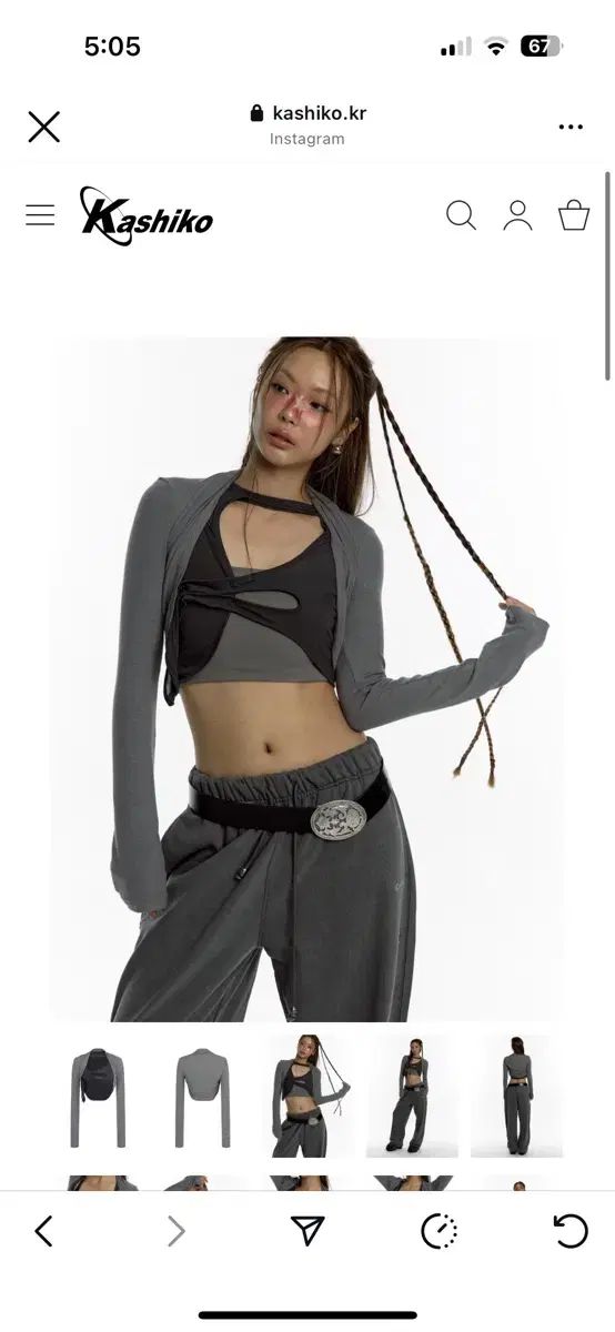 カシコ ボレロ カーディガン チャコール