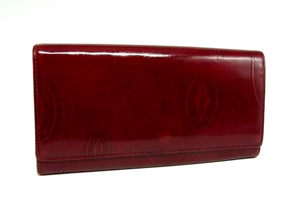 Cartier カルティエ ハッピーバースデー パテントレザー ラウンド 