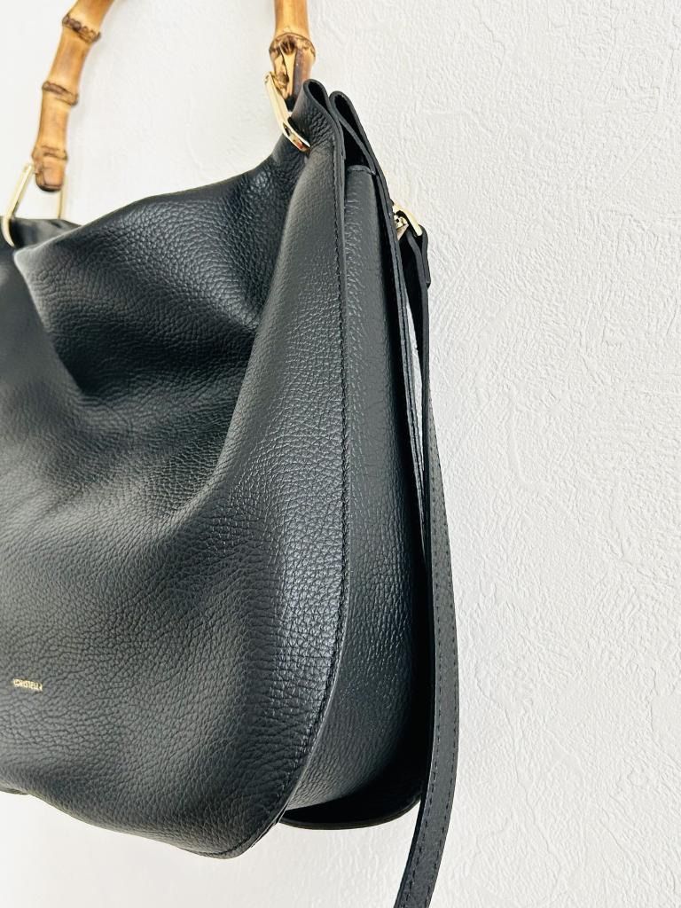 LORISTELLA ロリステッラ 2WAY バンブーショルダーバッグ イタリア製 ブラック キレイめ カジュアル お出掛け み 6460192