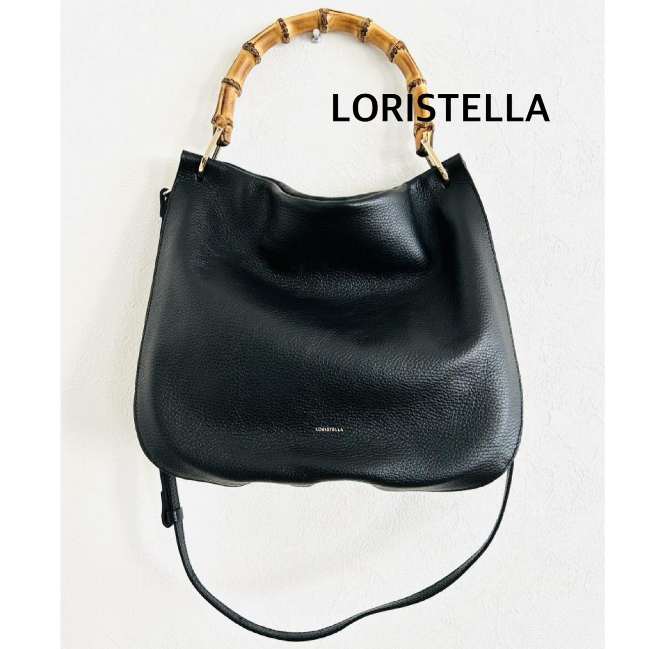 LORISTELLA ロリステッラ 2WAY バンブーショルダーバッグ イタリア製 ブラック キレイめ カジュアル お出掛け み 6460192