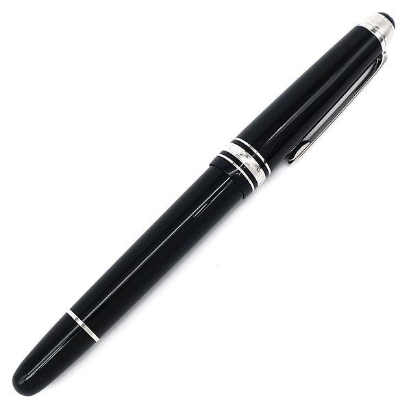 モンブラン Montblanc 万年筆 ユニセフエディション2017 マイスターシュテュック 145 レジン クラシック M メタル プレシャスレジン K14 ペン先 サファイア ブラック×シルバー 筆記 済み カートリッジ式