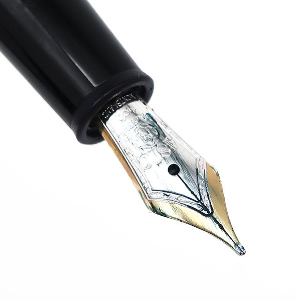 モンブラン Montblanc 万年筆 ユニセフエディション2017 マイスターシュテュック 145 レジン クラシック M メタル プレシャスレジン K14 ペン先 サファイア ブラック×シルバー 筆記 済み カートリッジ式