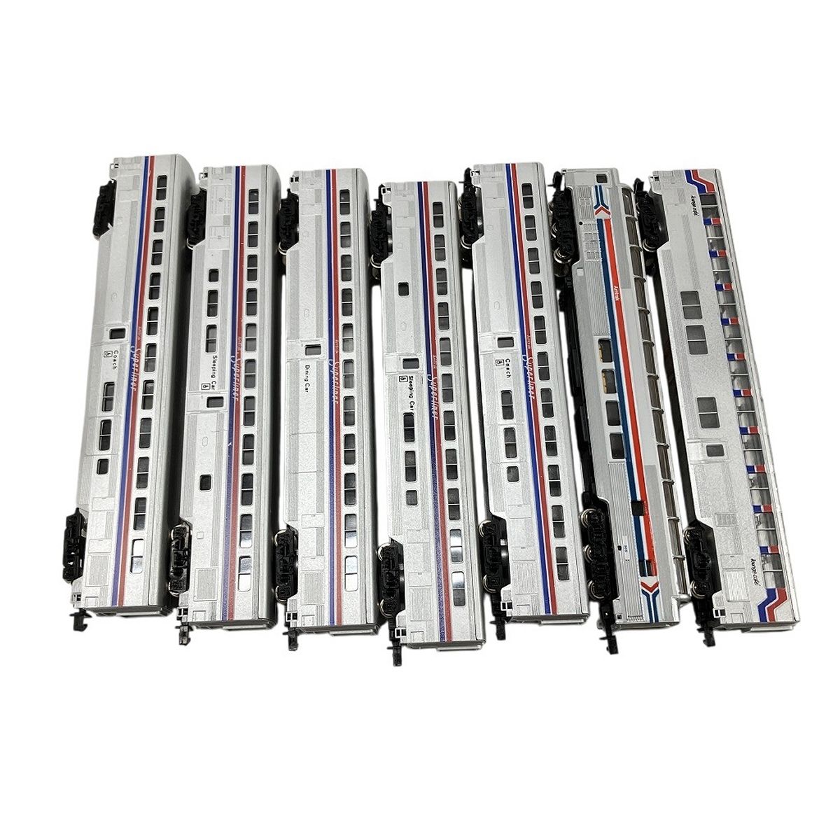 Amtrak CON-COR スーパーライナー おまとめ 7両セット 鉄道模型 Nゲージ アムトラック 模型塗装ブラシ Nゲージ 