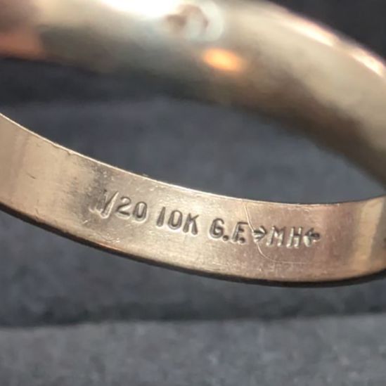 1 20 10 K GF ゴールドフィルド バンドリング 24 4号 3 8 g HM刻印 ヴィンテージ アメリカ製USA 10金張り リング 指輪 アクセサリー メンズ
