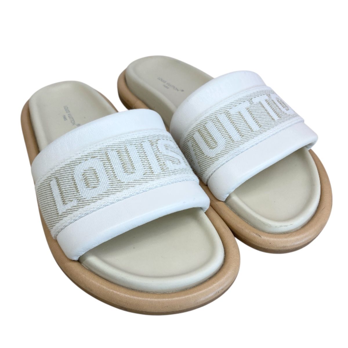 LOUIS VUITTON ルイヴィトン LV ブリスミュール サンダル 1 ACTIQ レディース ベージュ クリーム NL 0223