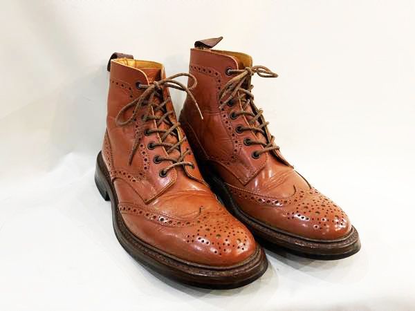 Tricker s トリッカーズ 2508D MALTON モールトン ウイングチップ カントリーブーツ Dainiteソール レースアップ メンズ ブーツ UK8.5