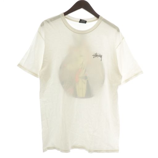 ステューシー STUSSY Ace Pigment Dyed T-shirt Tシャツ カットソー 半袖 クルーネック バックプリント トランプ狼 ロゴ M 白 ホワイト XZ GY01