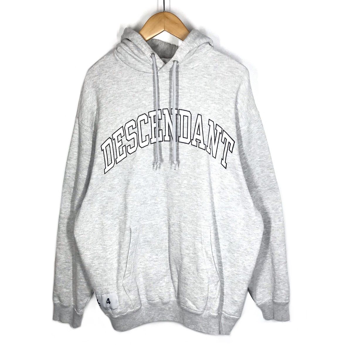 倉吉店 DESCENDANT ディセンダント パーカー TEAM HOODY プルオーバーパーカー 222ATDS-CSM31 グレー サイズ 4 103