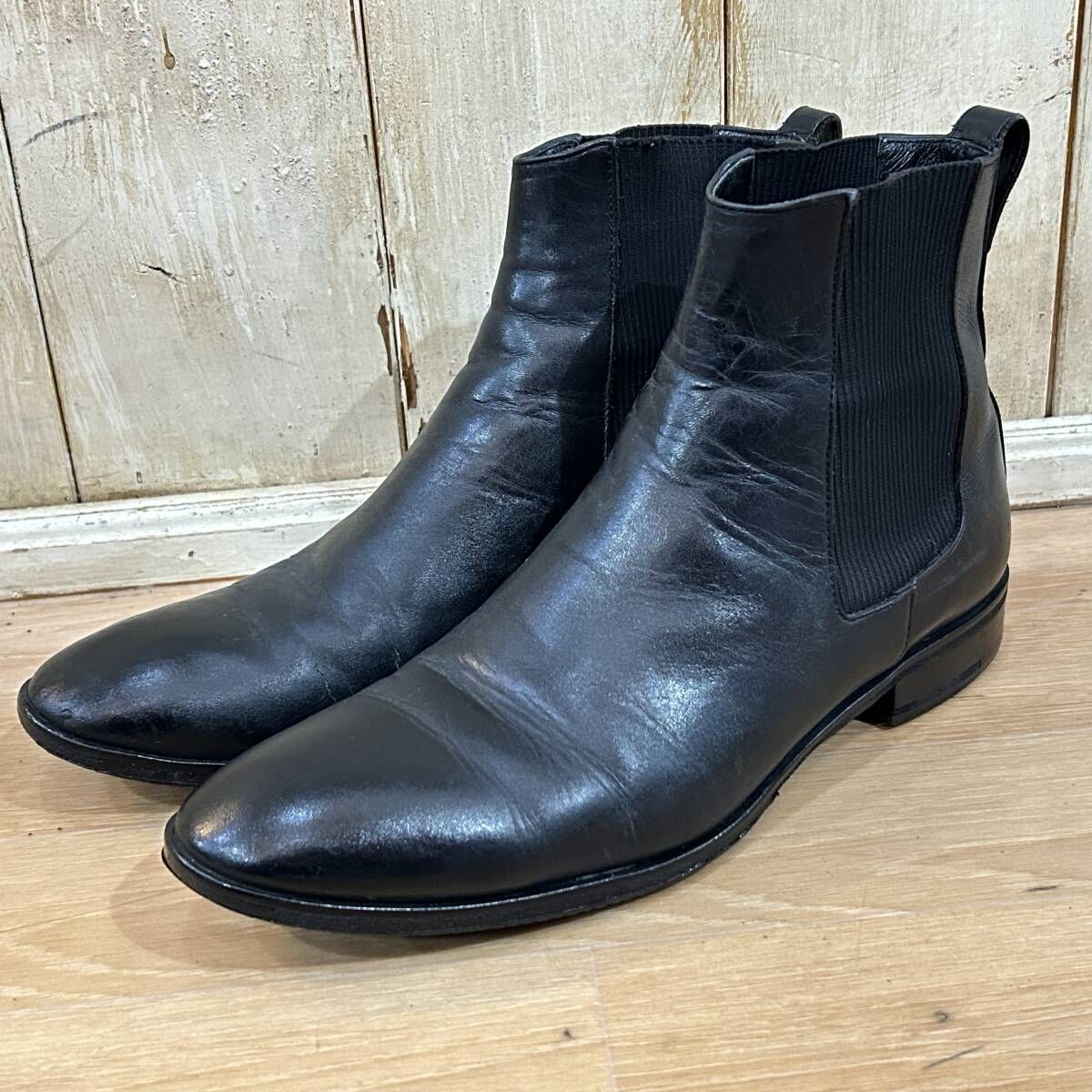 BURBERRY BLACK LABEL バーバリー ブラックレーベル サイドゴアブーツ メンズ 26CM ブラック