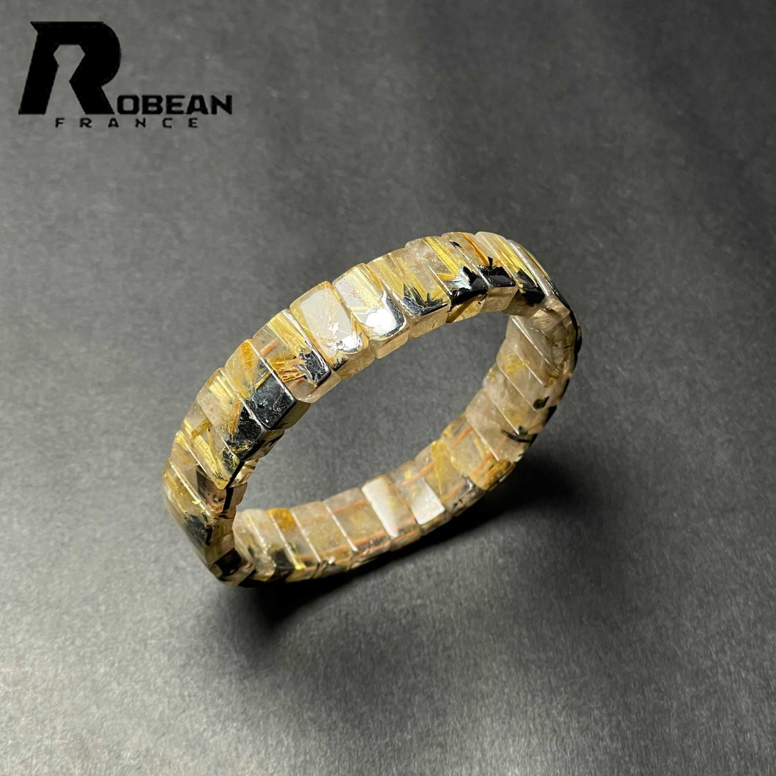 上品EU製 定価9万円☆ROBEAN・太陽花タイチンルチルバングル☆黄金針