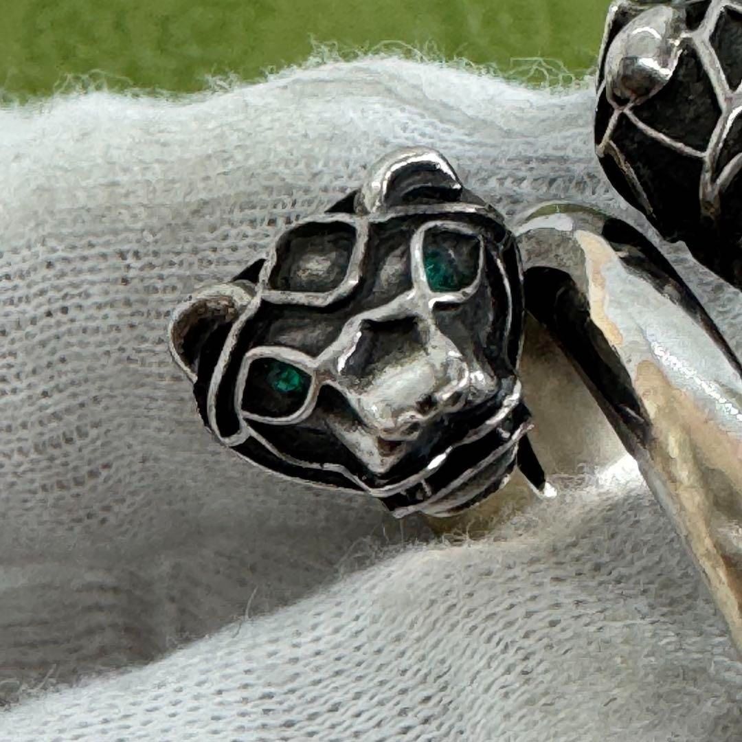 GUCCI ダブル タイガーヘッド グリーンアイ 19号 リング 指輪 0936