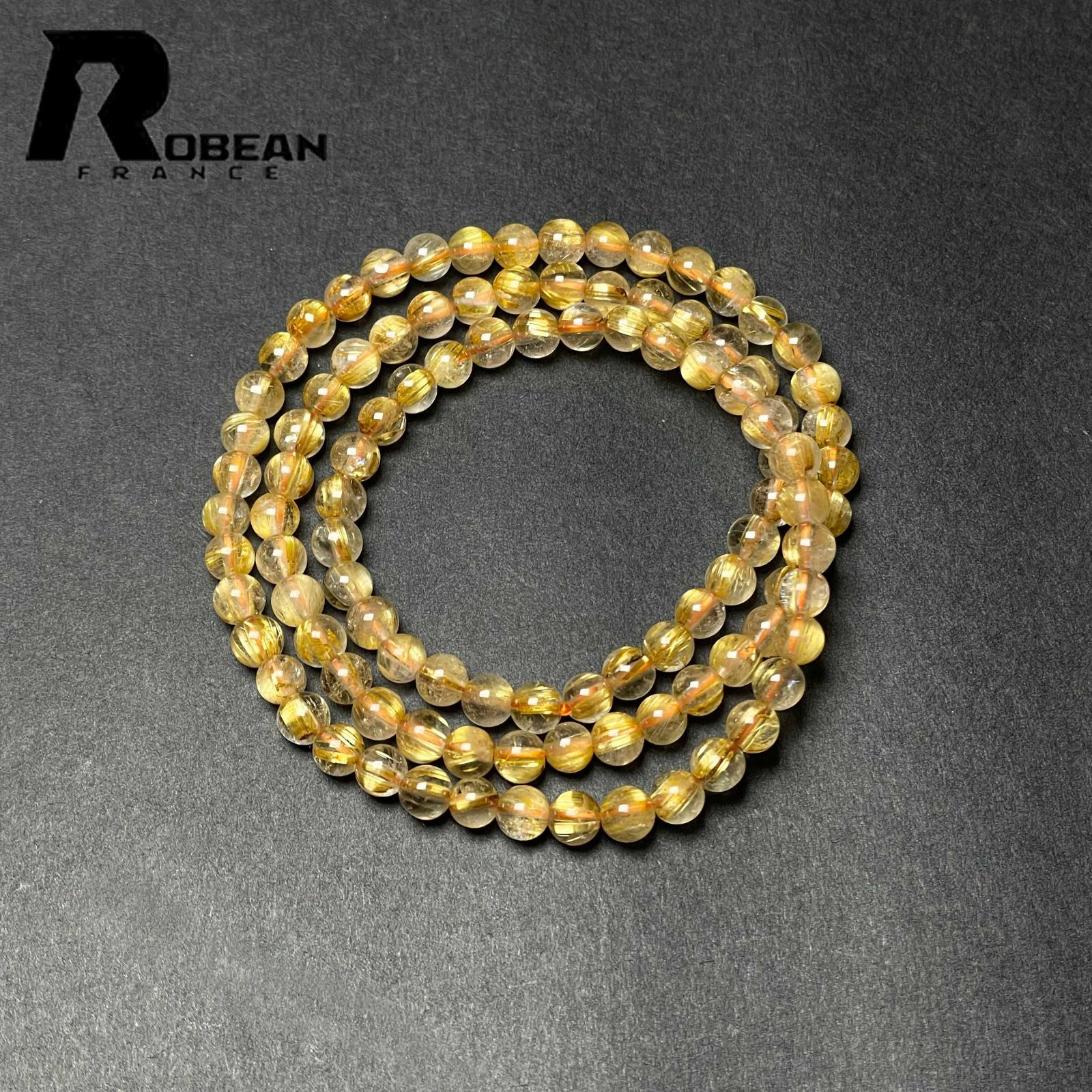 貴重 EU製 定価13万円☆ROBEAN・タイチンルチル☆黄金針水晶 ゴールド 