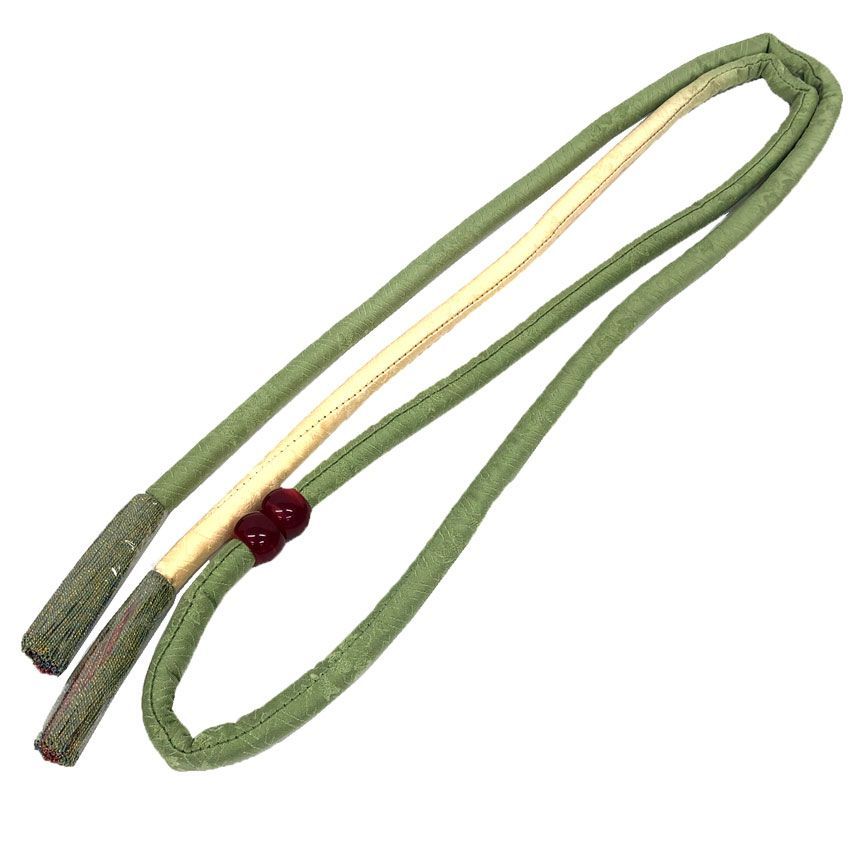 京やQ 716 正絹 帯締め 丸ぐけ 撚り房 飾り玉付き 金糸 綿入り 中綿 き レトロ モダン 振袖 成人式 訪問着 フォーマルからカジュアルまで 和装小物