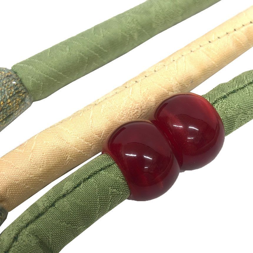 京やQ 716 正絹 帯締め 丸ぐけ 撚り房 飾り玉付き 金糸 綿入り 中綿 き レトロ モダン 振袖 成人式 訪問着 フォーマルからカジュアルまで 和装小物