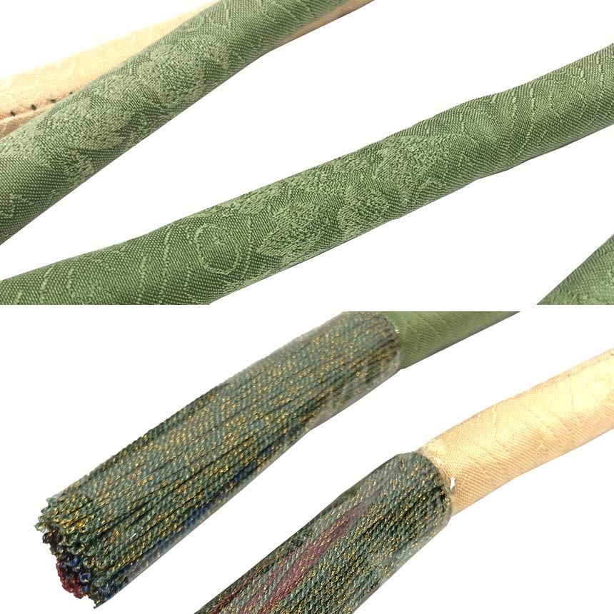  京やQ 716 正絹 帯締め 丸ぐけ 撚り房 飾り玉付き 金糸 綿入り 中綿 き レトロ モダン 振袖 成人式 訪問着 フォーマルからカジュアルまで 和装小物 帯締め 帯留め 帯飾り