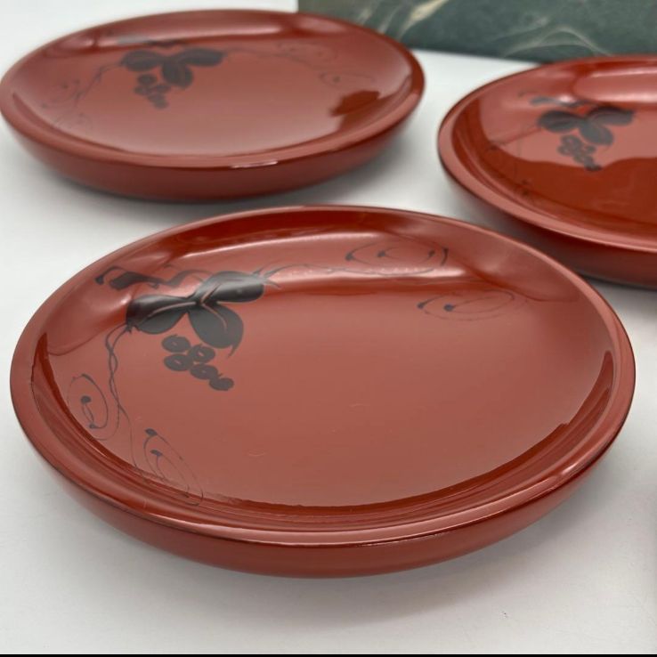 岩手 浄法寺漆器 6寸皿 銘々皿 器 浄法寺塗 漆器 プレート 天然木 5枚揃 岩手 浄法寺漆器 6寸皿 銘々皿 器 浄法寺塗 漆器 プレート 天 然木