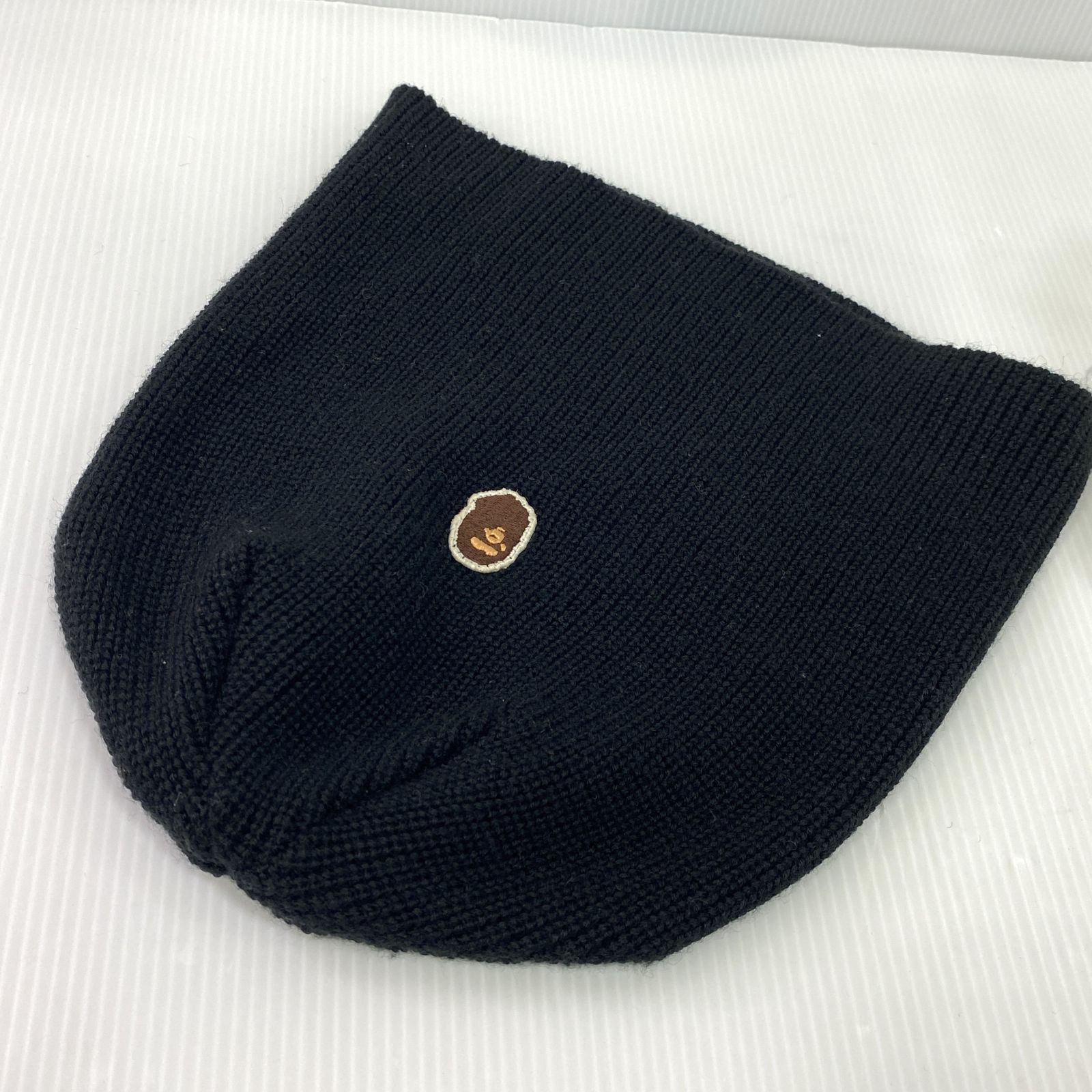中古品】A BATHING APE アベイシングエイプ ビーニー 黒 帽子 GM