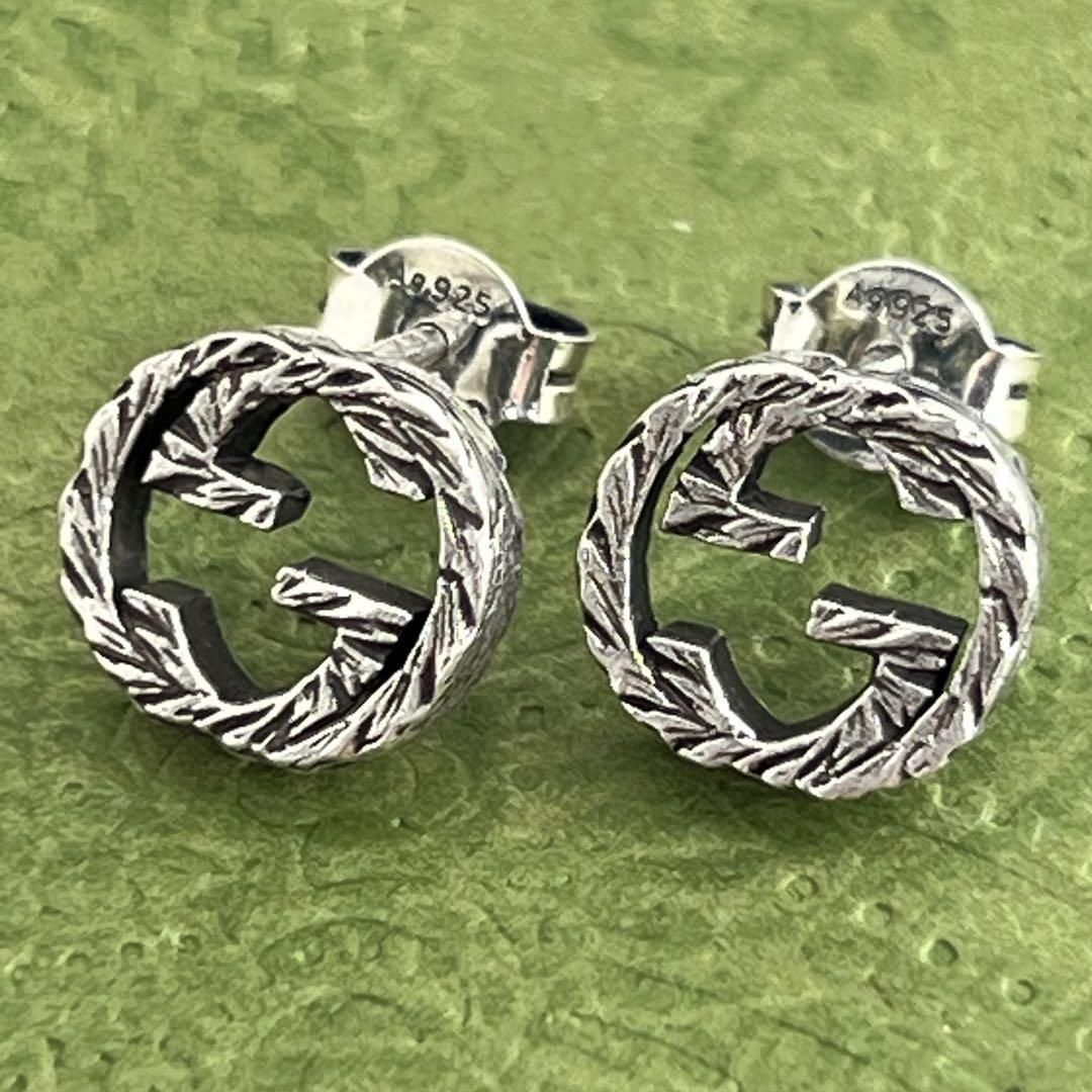GUCCI インターロッキングg シルバー925 両耳 スタッズピアス4-124