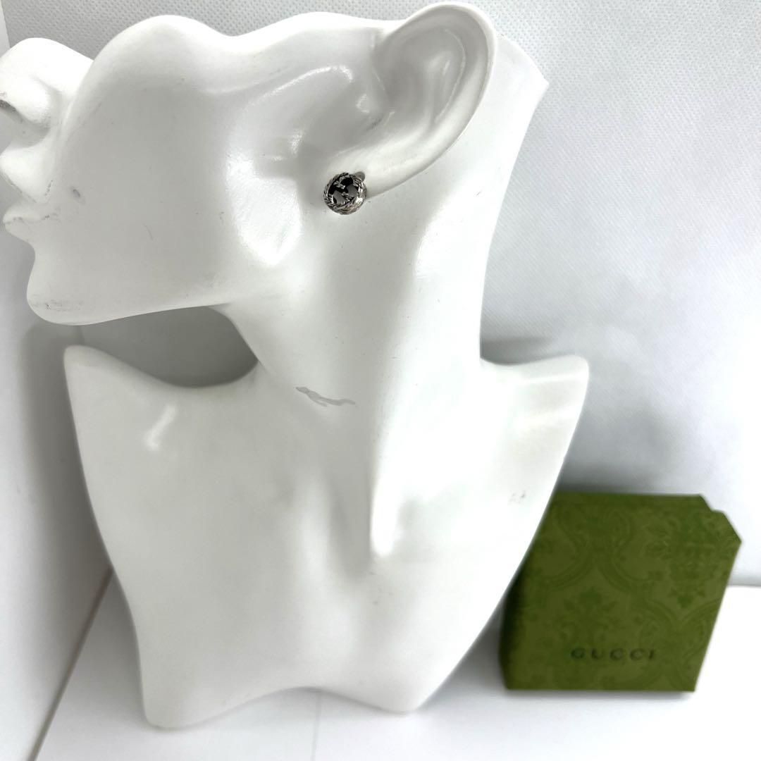 GUCCI インターロッキングg シルバー925 両耳 スタッズピアス4-124