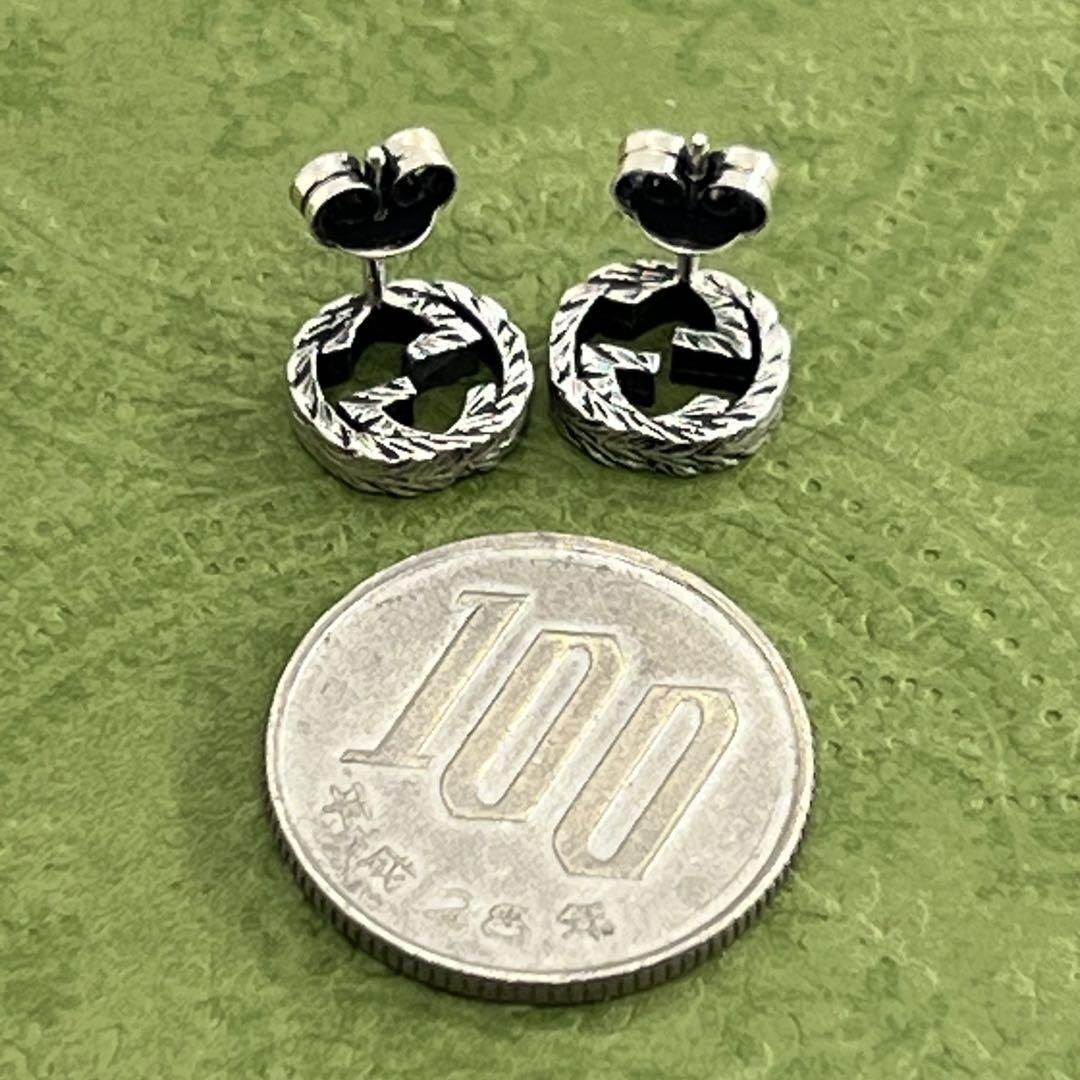 GUCCI インターロッキングg シルバー925 両耳 スタッズピアス4-124