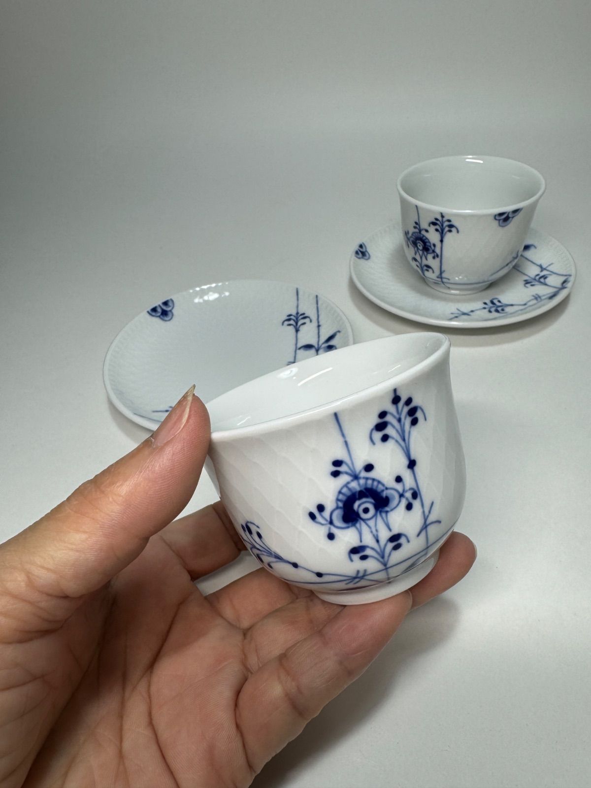 ロイヤルコペンハーゲン　ブルーパルメッテ　クレセント　湯呑み　2枚セット ロイヤルコペンハーゲン ブルーパルメッテ クレセント 湯呑み 2枚セット