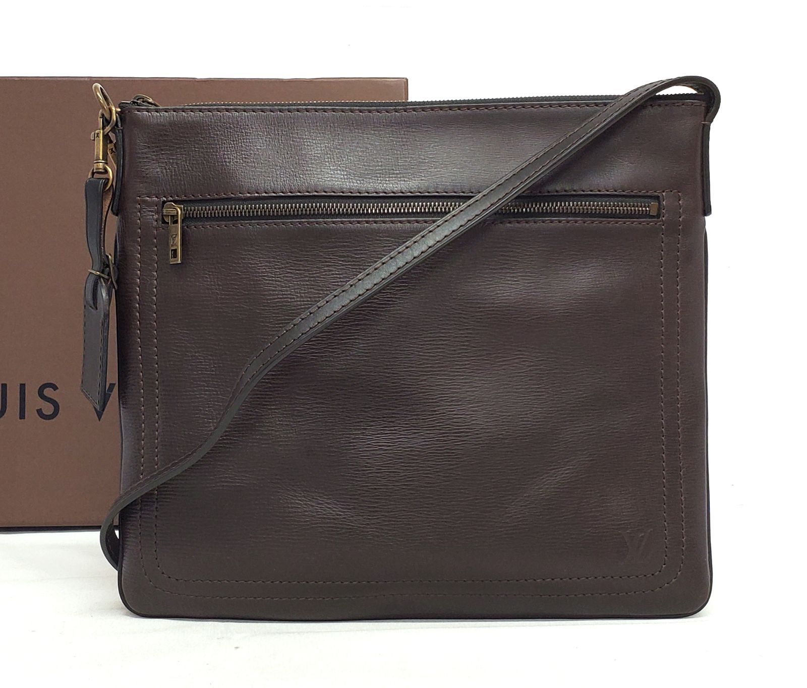 D2957 ルイヴィトン ユタ サックプラ M92073 サコッシュ 斜め掛け ショルダーバッグ カフェ ダークブラウン