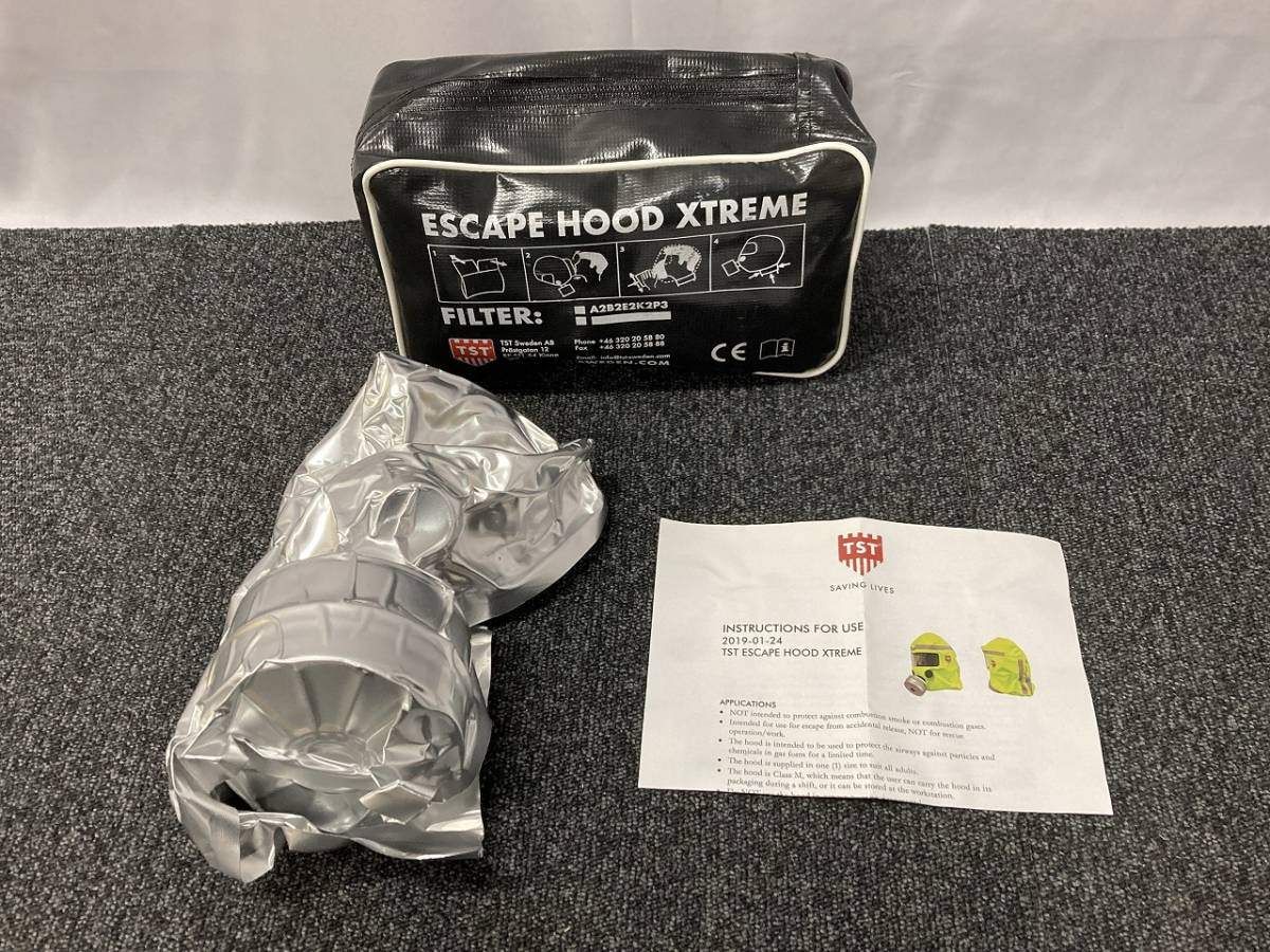 TST SWEDEN社 エスケープフードエクストリーム 防護マスク コロナ サリン 除染 化学テロ対応 災害活動 ESCAPE HOOD XTREME