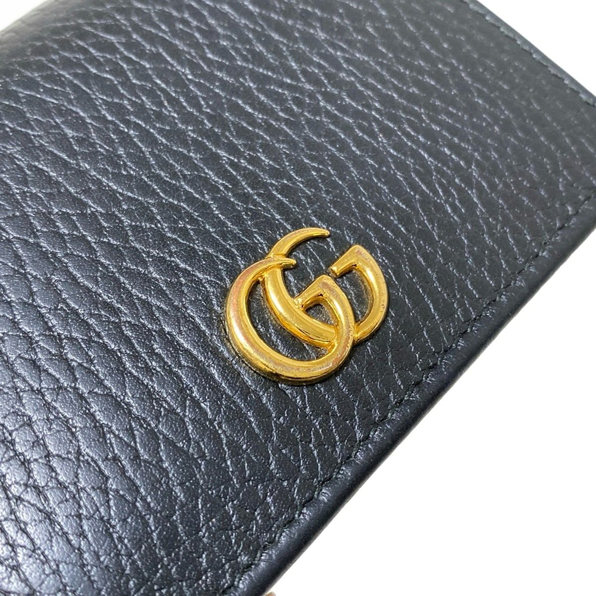 GUCCI(グッチ) 2つ折り財布 GGマーモント 456126 黒 レザー - メルカリ
