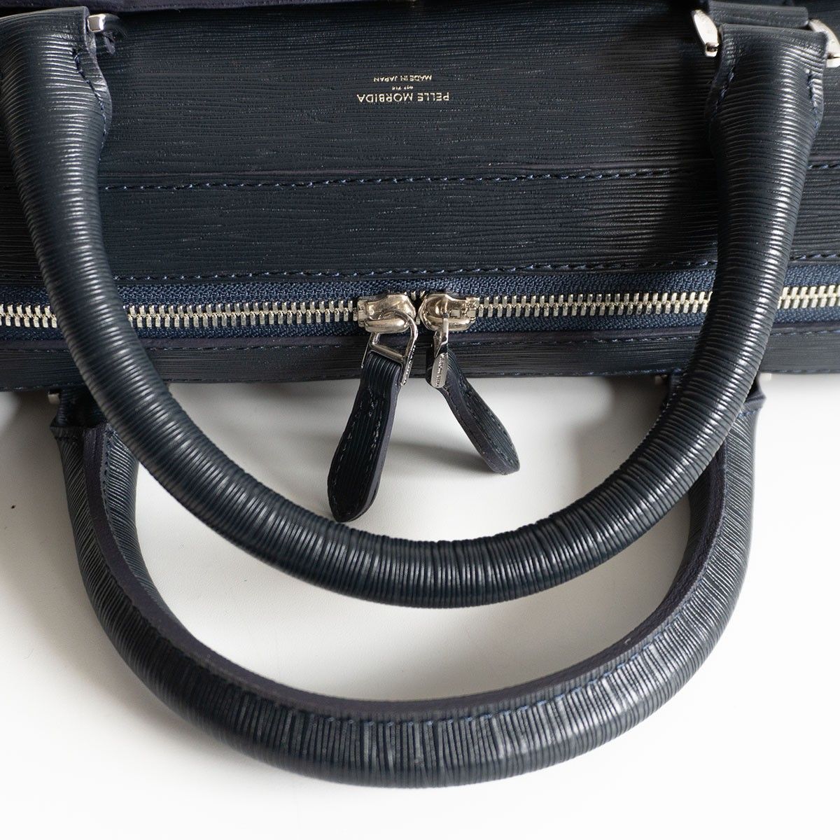 極美品】PELLE MORBIDA【CAPITANO 2WAY ブリーフバッグ】 ネイビー
