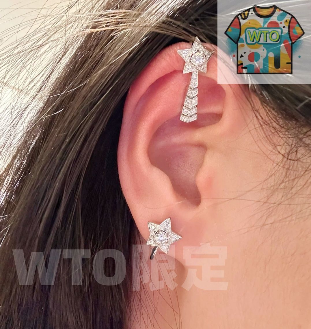 今日 CHANEL 金メタル AB コメットイヤリング