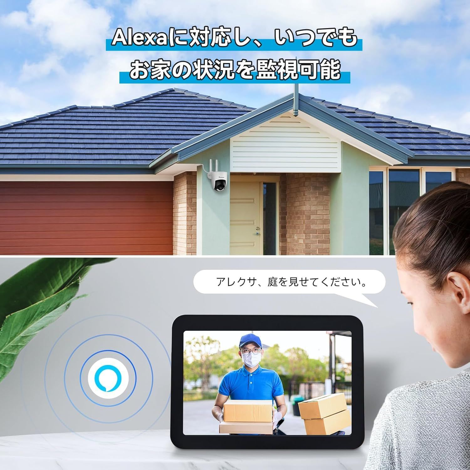 2点セット防犯カメラ 屋外 防水 自動追尾機能 360度広角撮影 2.4GHz