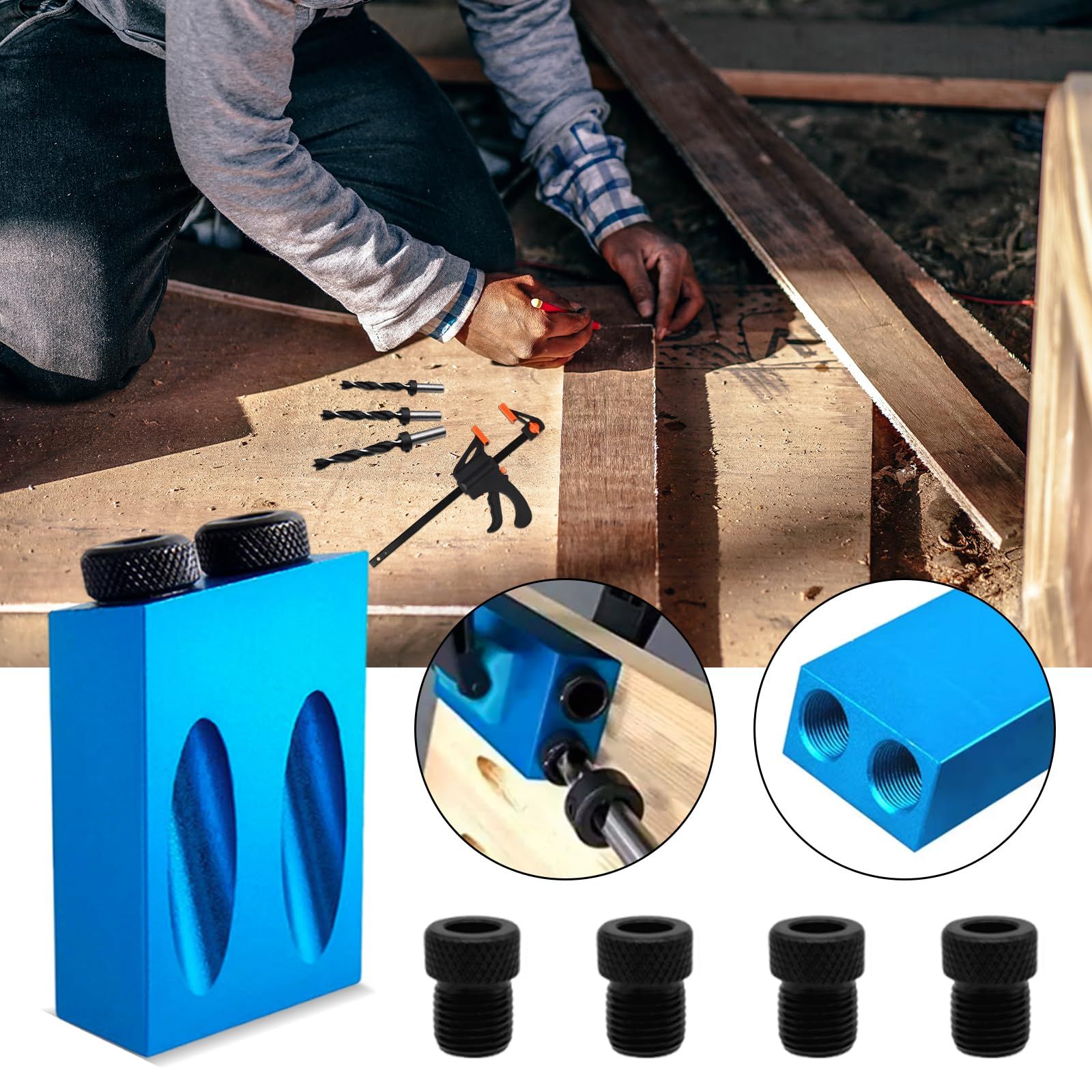 新品 15度斜め ポケットホールジグ 木工用ガイド斜め穴ポジショナ 15度