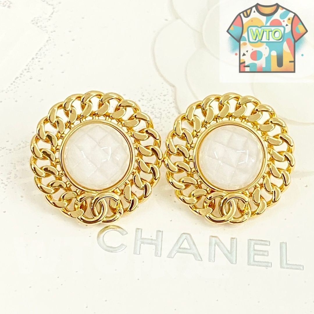 WTO通販 CHANEL シャネル 24 年 丸形ヴィンテージ メタル イヤリング -WTO輸入-FMS46