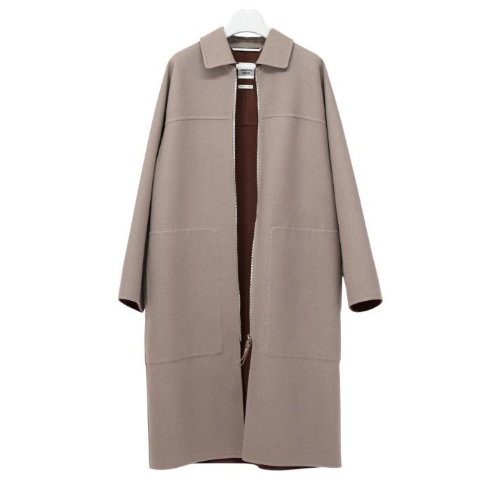 エルメス HERMES ジップアップコート 38 ウール100％ SV金具 4H0148DD