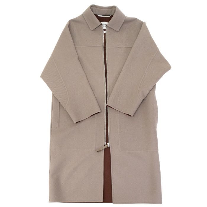 エルメス HERMES ジップアップコート 38 ウール100％ SV金具 4H0148DD