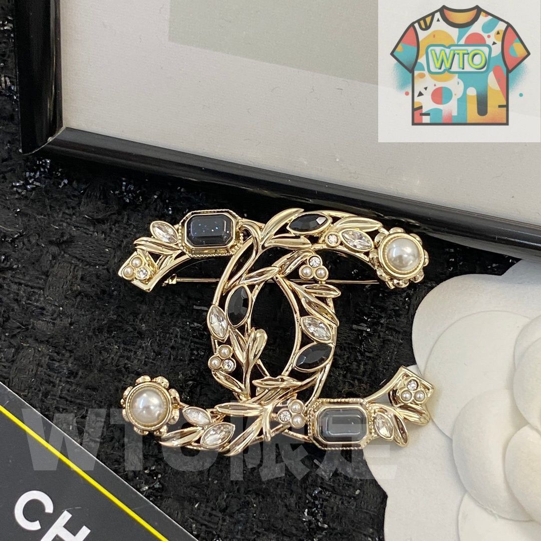 WTO通販 CHANEL シャネル 22 年 ブラック ジェム ブローチ -WTO輸入-WFV87