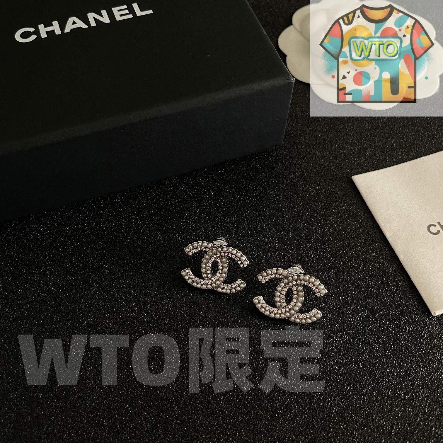  WTO通販 CHANEL シャネル ダブル C イヤリング オリジナルロゴリプリカ 在庫 価格 WTO輸入 QEQ 32 イヤリング ノンホールピアス アクセサリー