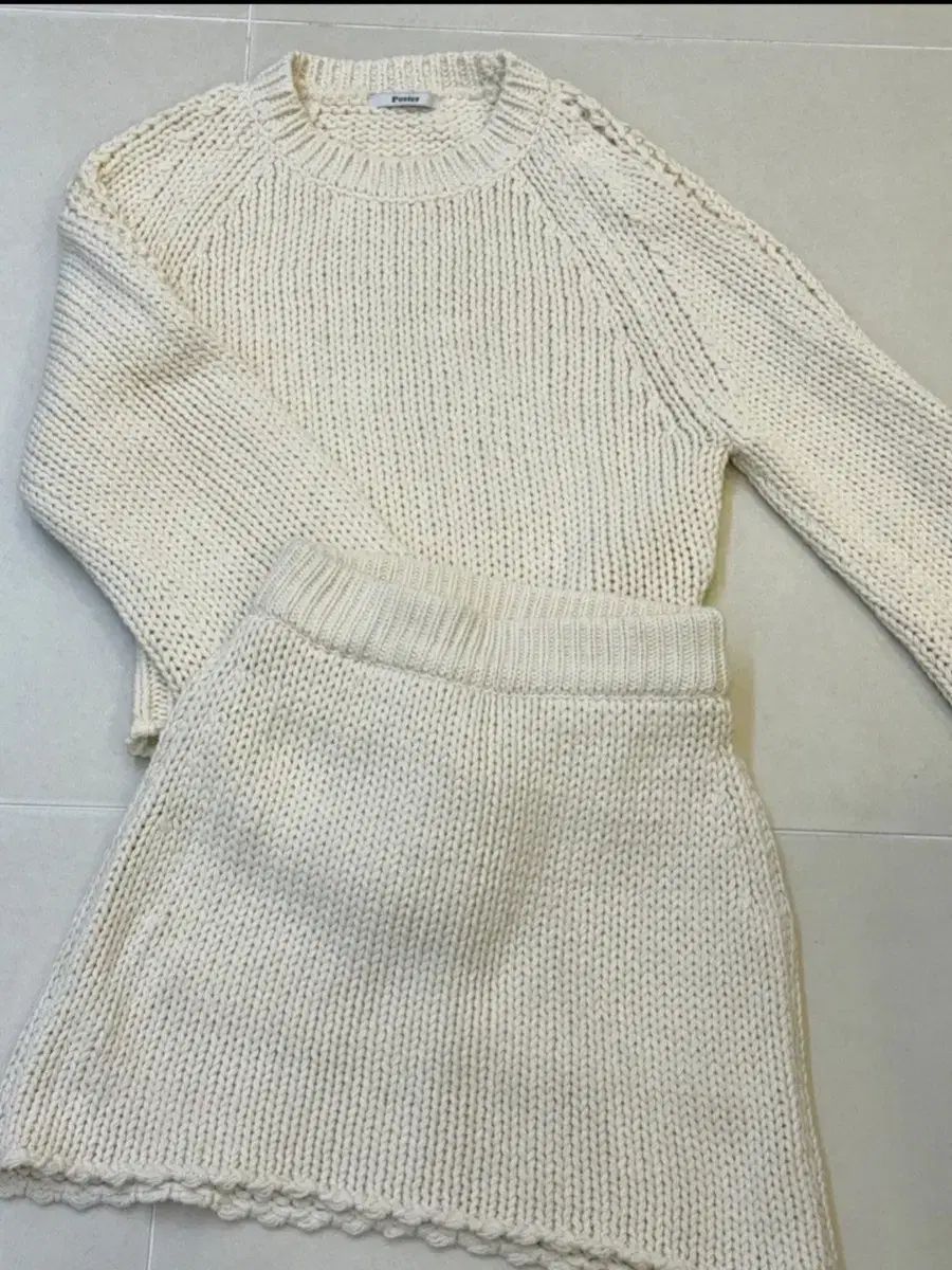  ポスター フラボ ニット-スカート セット 長袖 ニット セーター