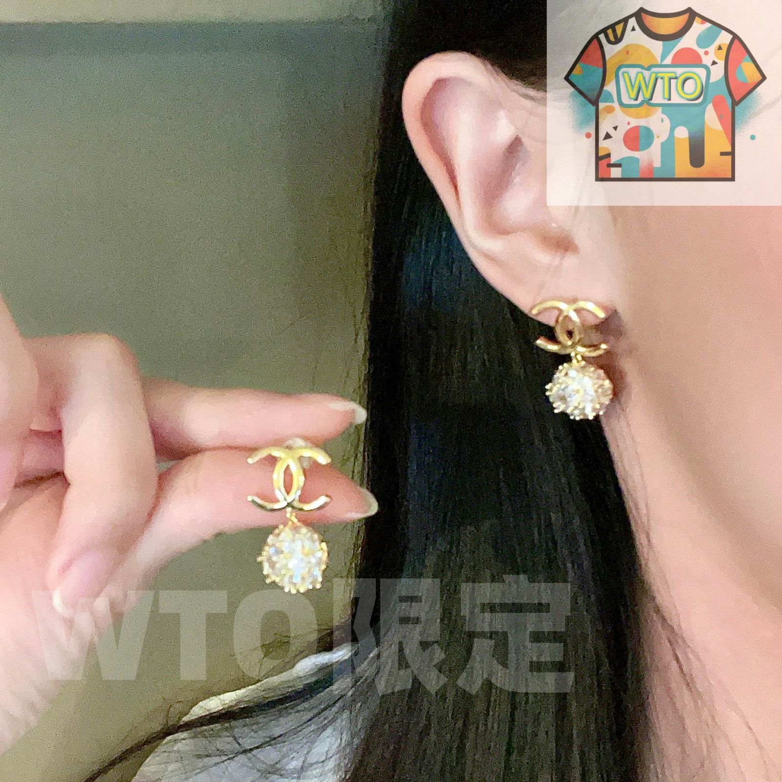 WTO通販 Chanel ダブル C イヤリング オリジナルリプリカロゴ 在庫 価格-WTO輸入-GMZ89