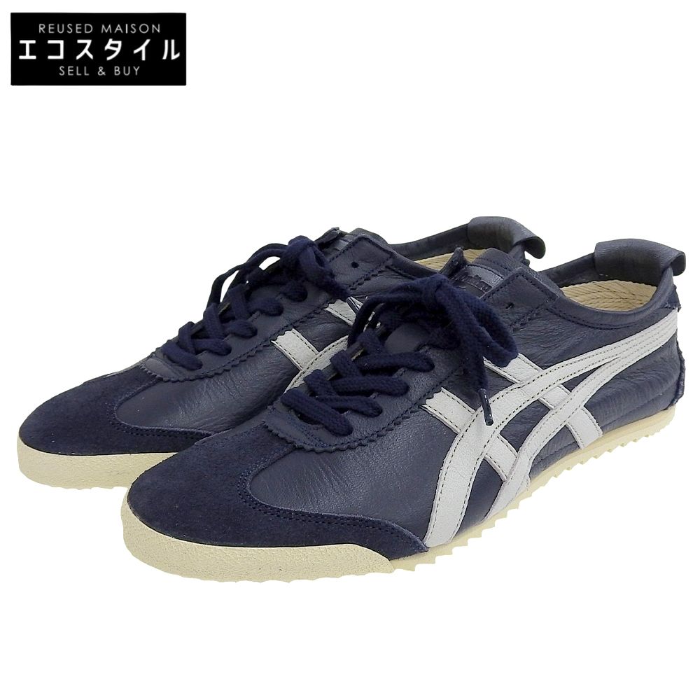onitsuka tiger オニツカタイガー NIPPON MADE メキシコ66 レザー スニーカー シューズ メンズ ネイビー 25cm TH938L 6 1 2 US