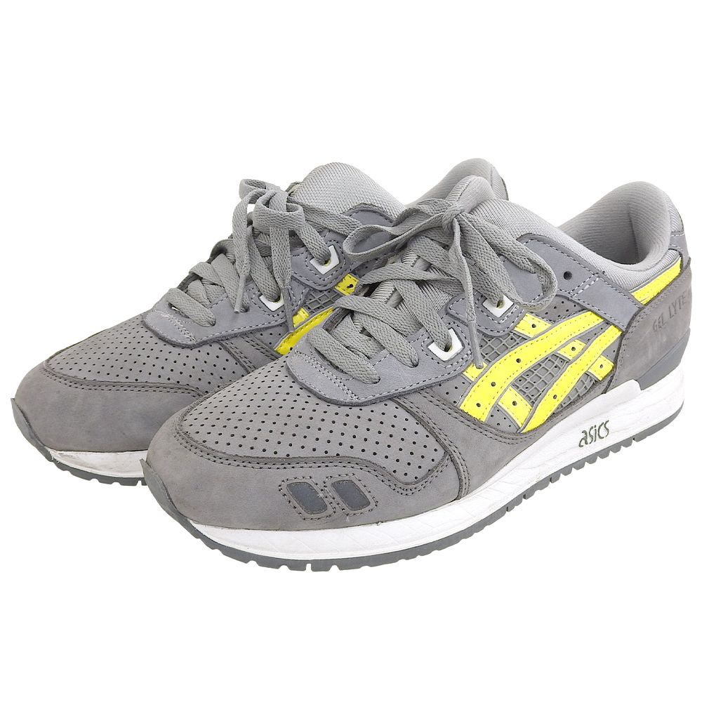 asics アシックス スエード ローカットスニーカー シューズ メンズ グレー×イエロー 27cm F460922 9 US