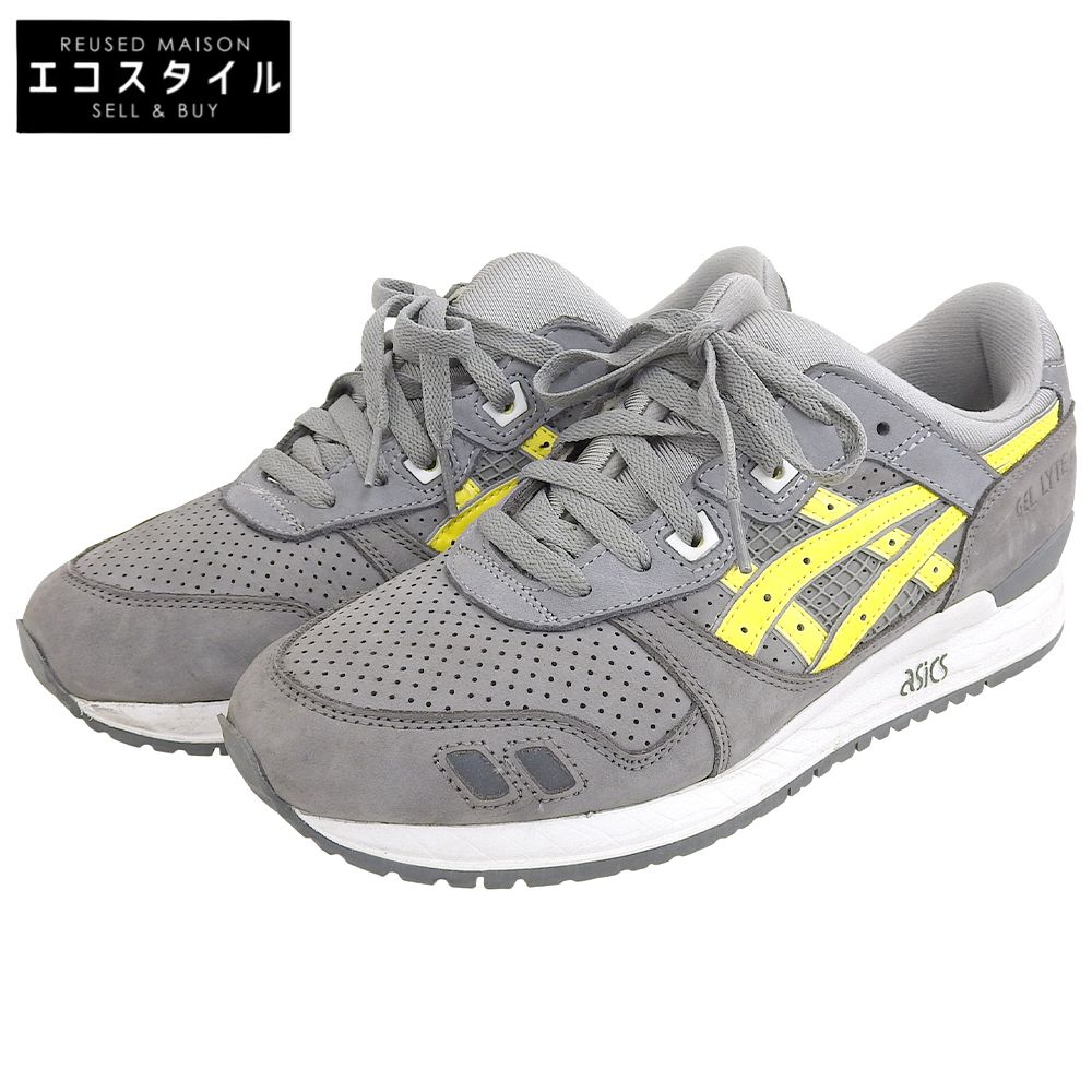 asics アシックス スエード ローカットスニーカー シューズ メンズ グレー×イエロー 27cm F460922 9 US