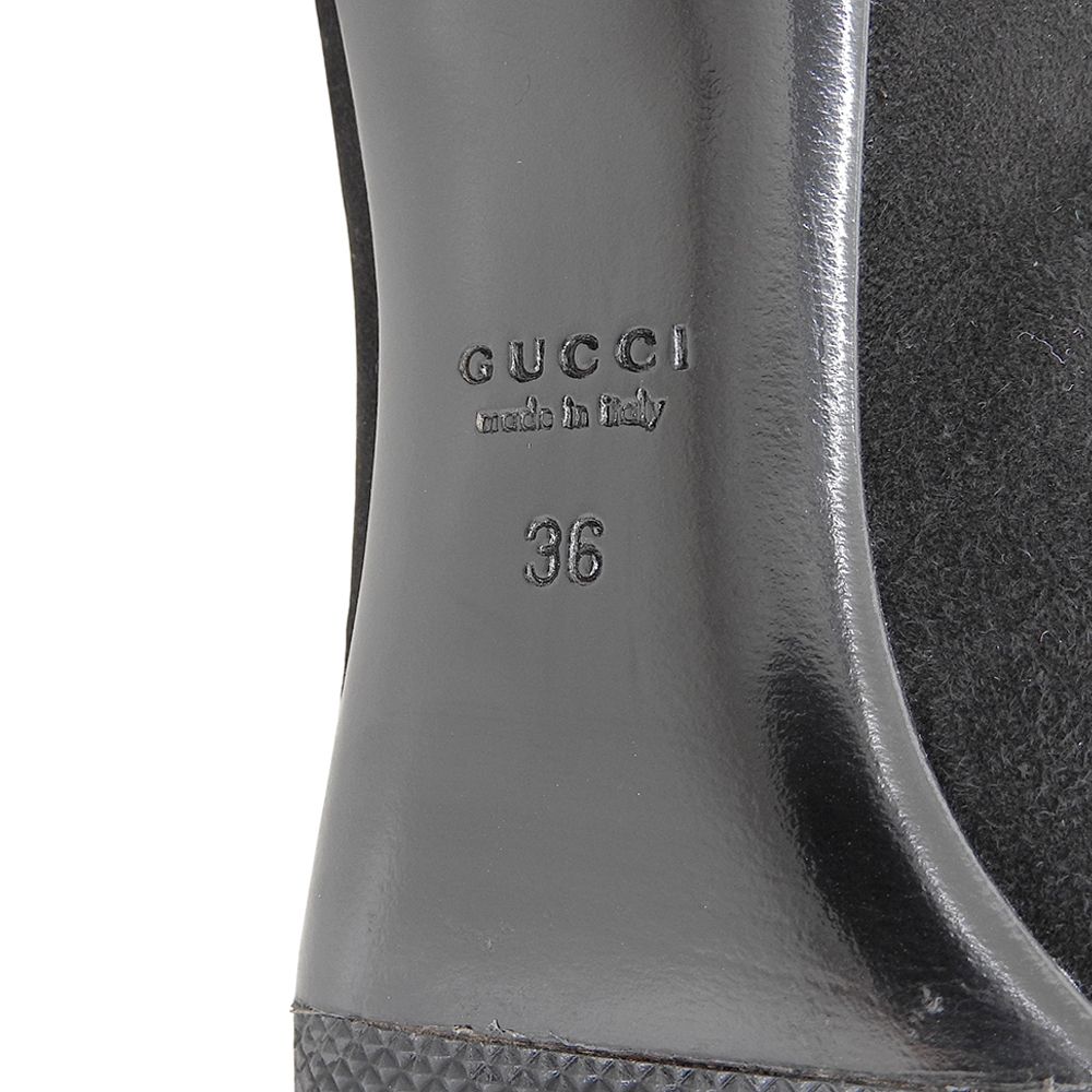  GUCCI グッチ スエード スタッズ ヒール パンプス シューズ レディース ブラック 36 297198 その他 靴
