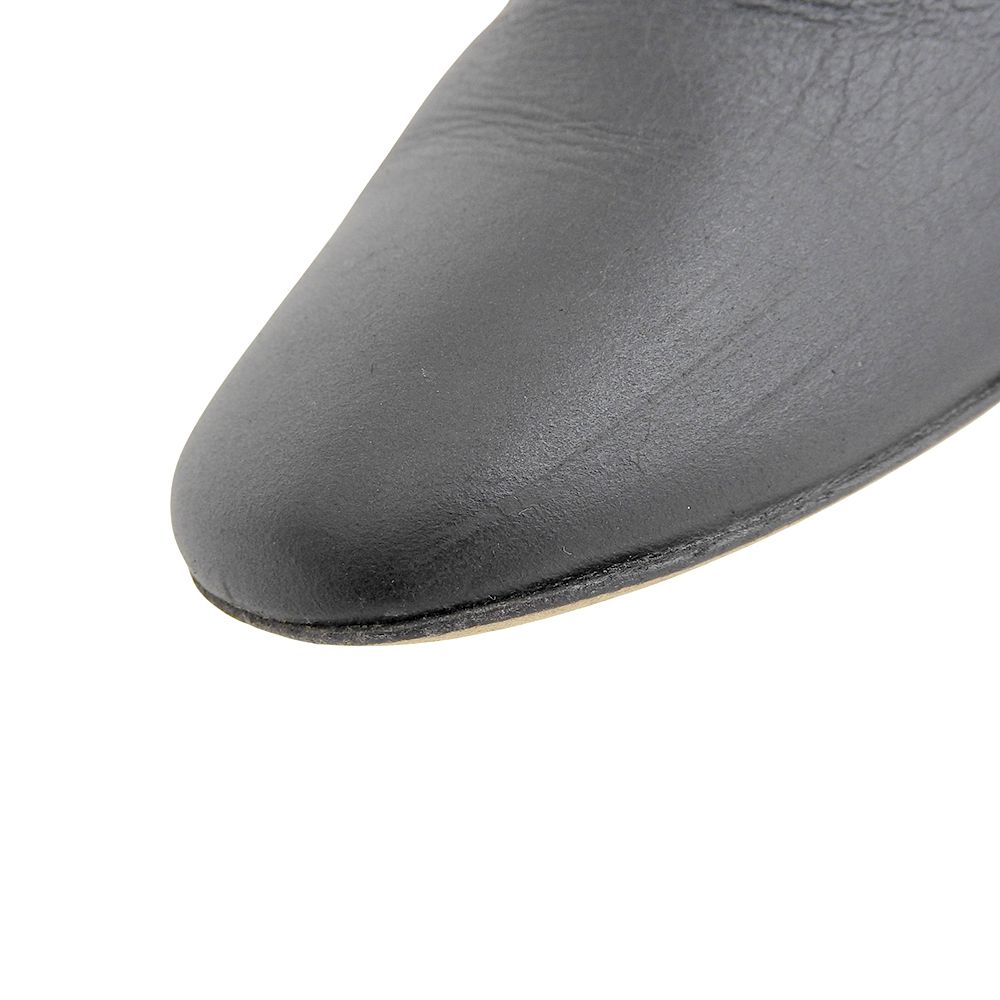  JIMMY CHOO ジミーチュウ バックジップ ファー レザー ブーツ レディース ブラック 35 その他 靴