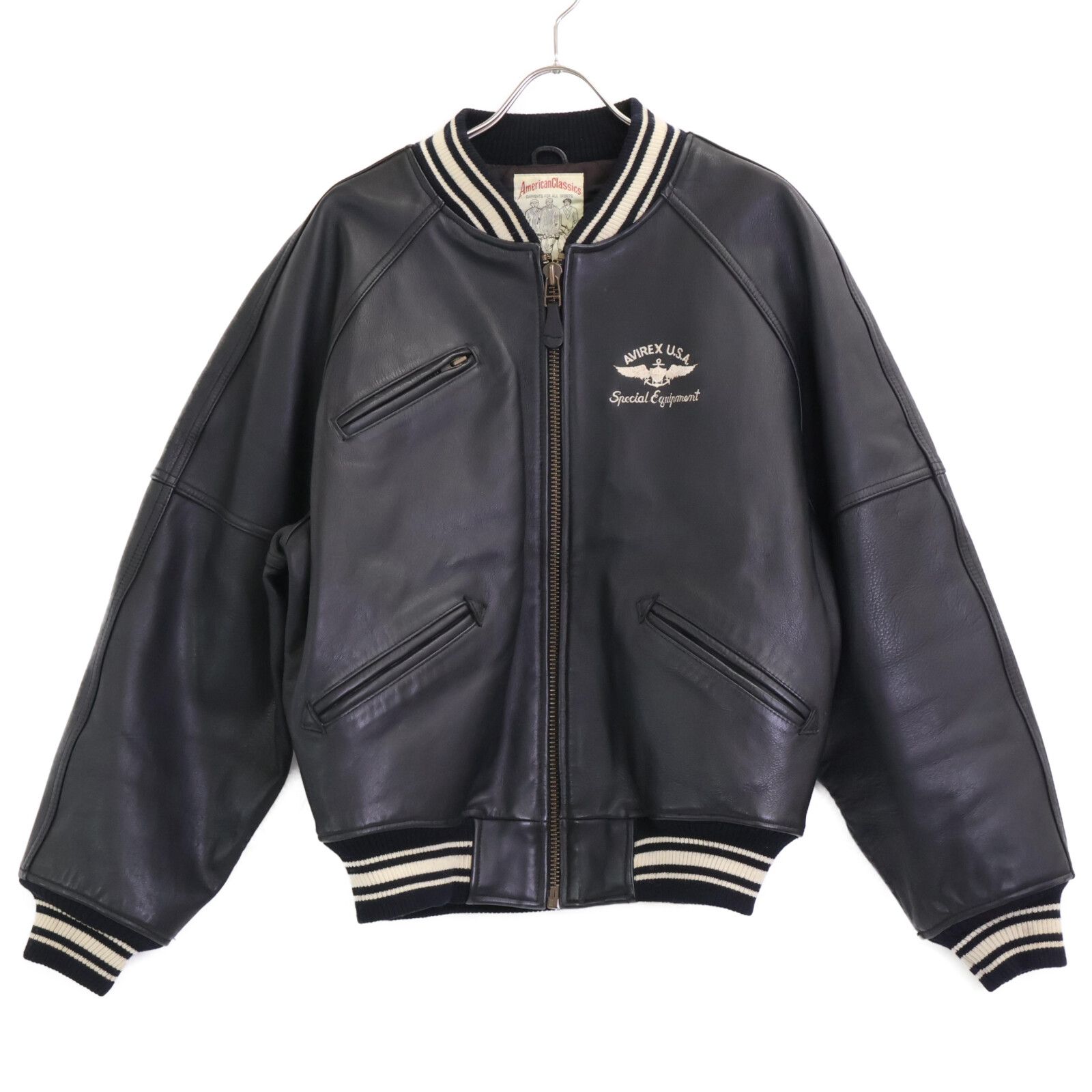 AVIREX アヴィレックス ブラック 8462 JRC35AC 2 オールレザー フライトジャケット S