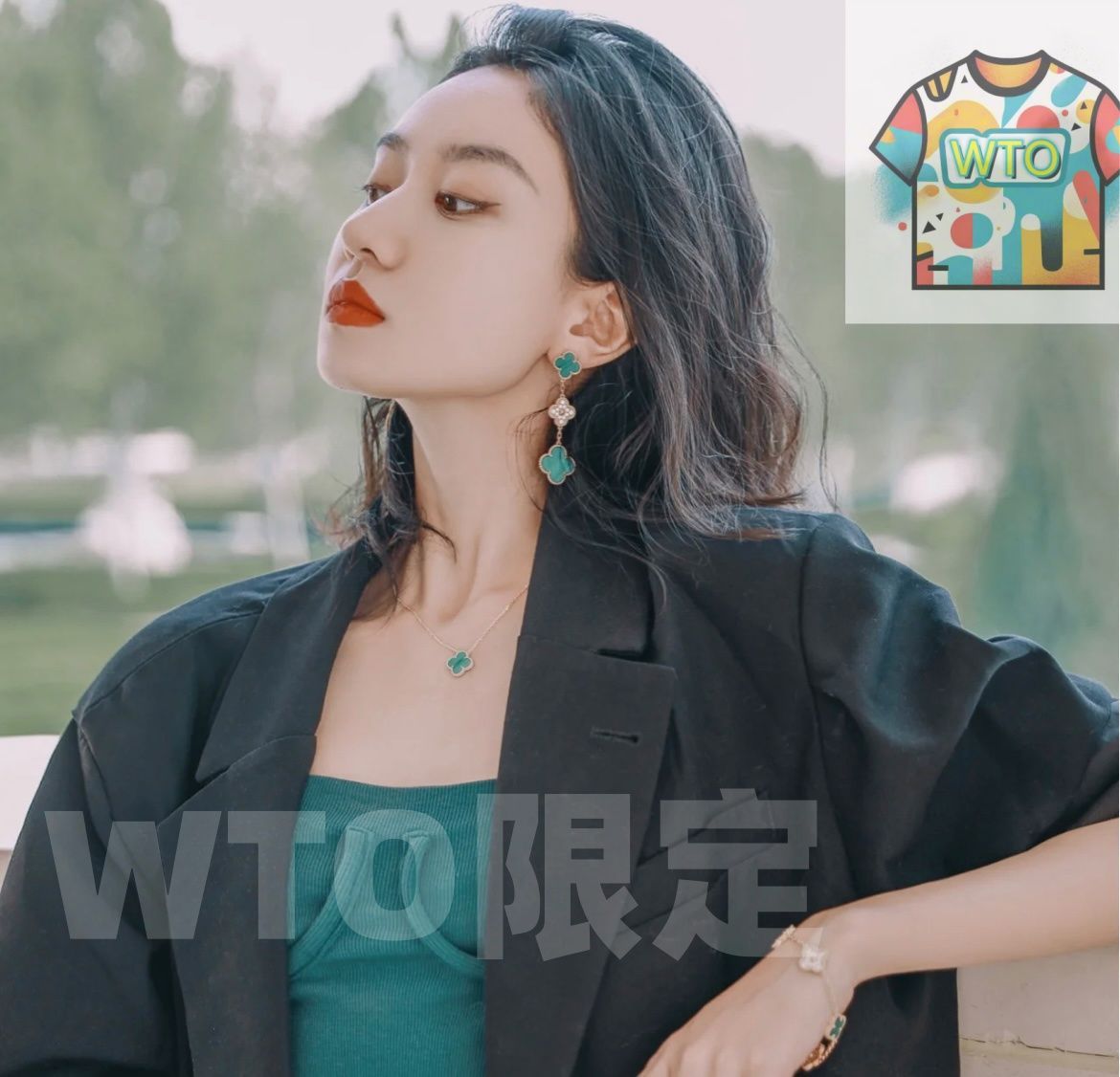 Van Cleef - Arpels アルハンブラ マラカイト＆ダイヤモンド トリプルフラワー イヤークリップ モデル ヴァン クリーフ アーペル レディースジュエリー｜ ｜